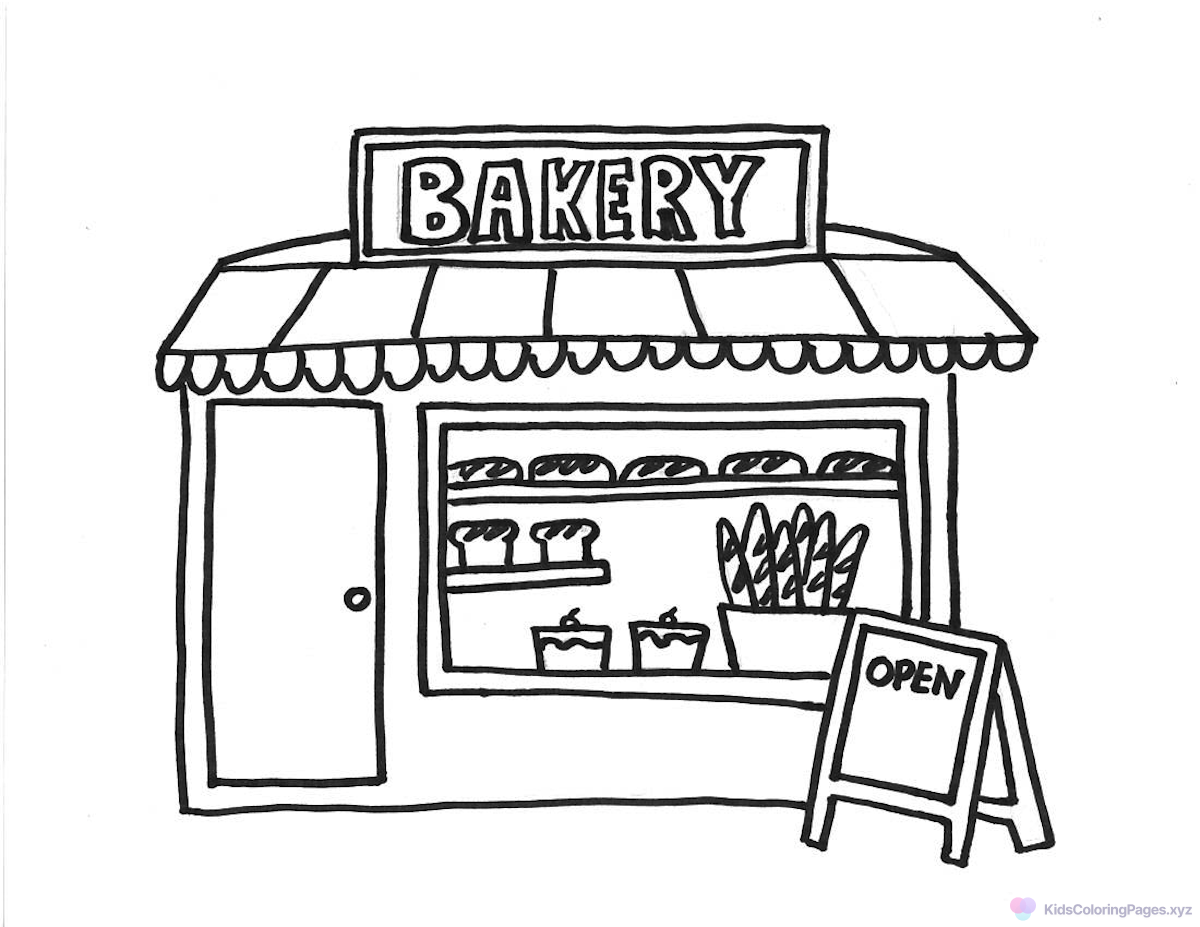 Artisan Bakery coloring page for printing