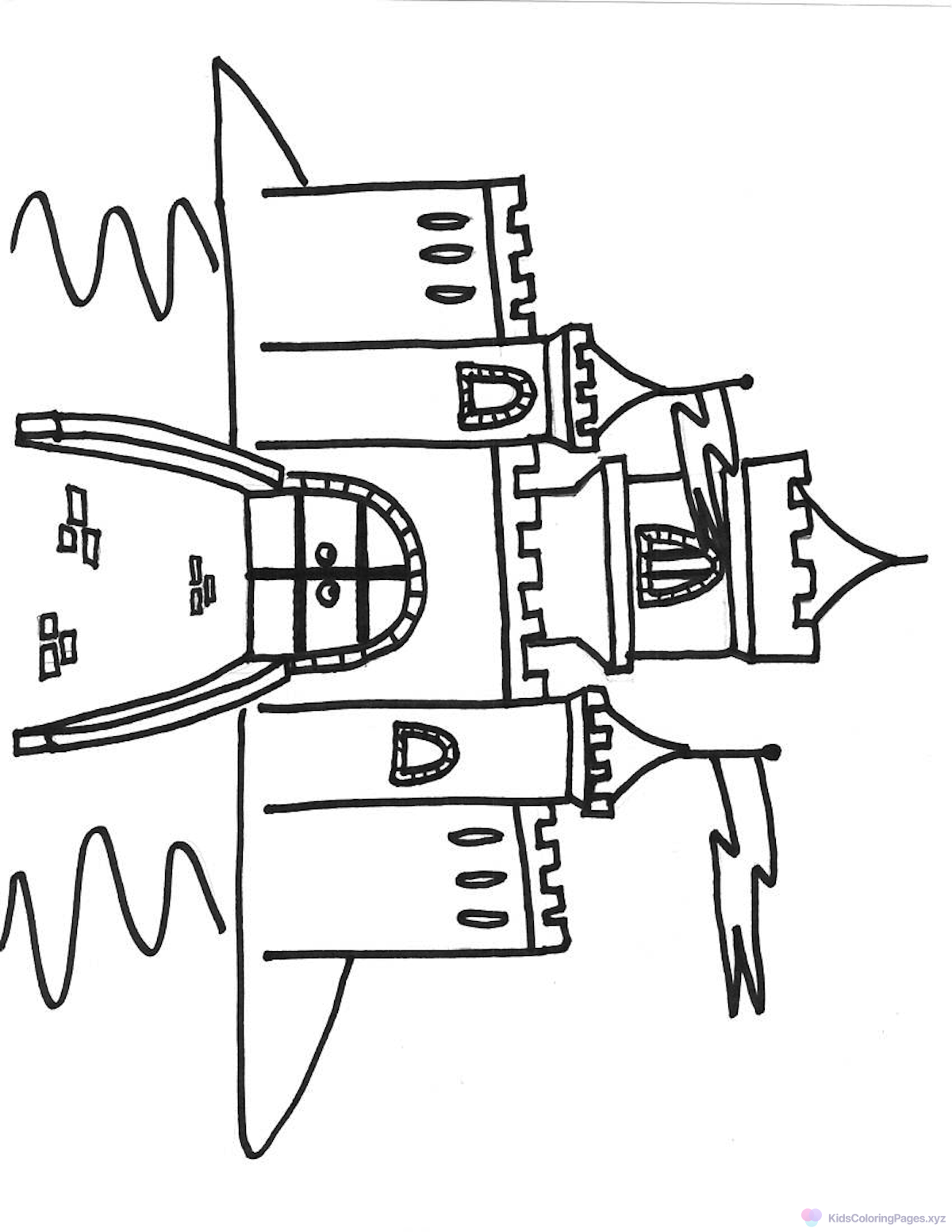 Fairytale Castle coloring page for printing