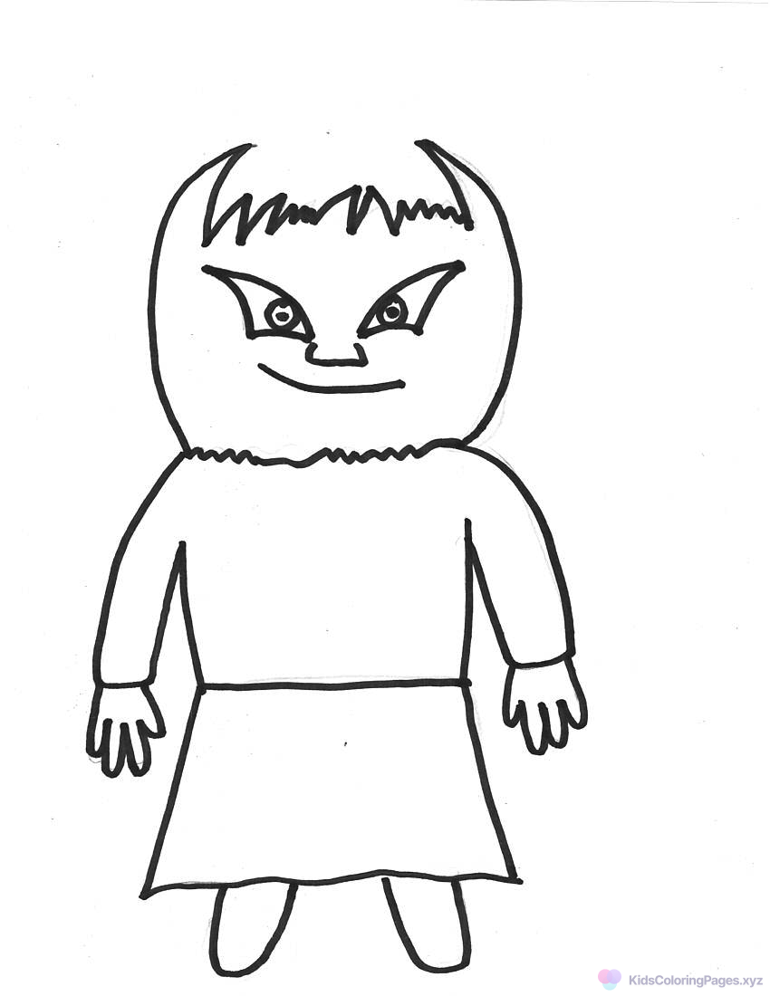 Friendly Monster coloring page for printing