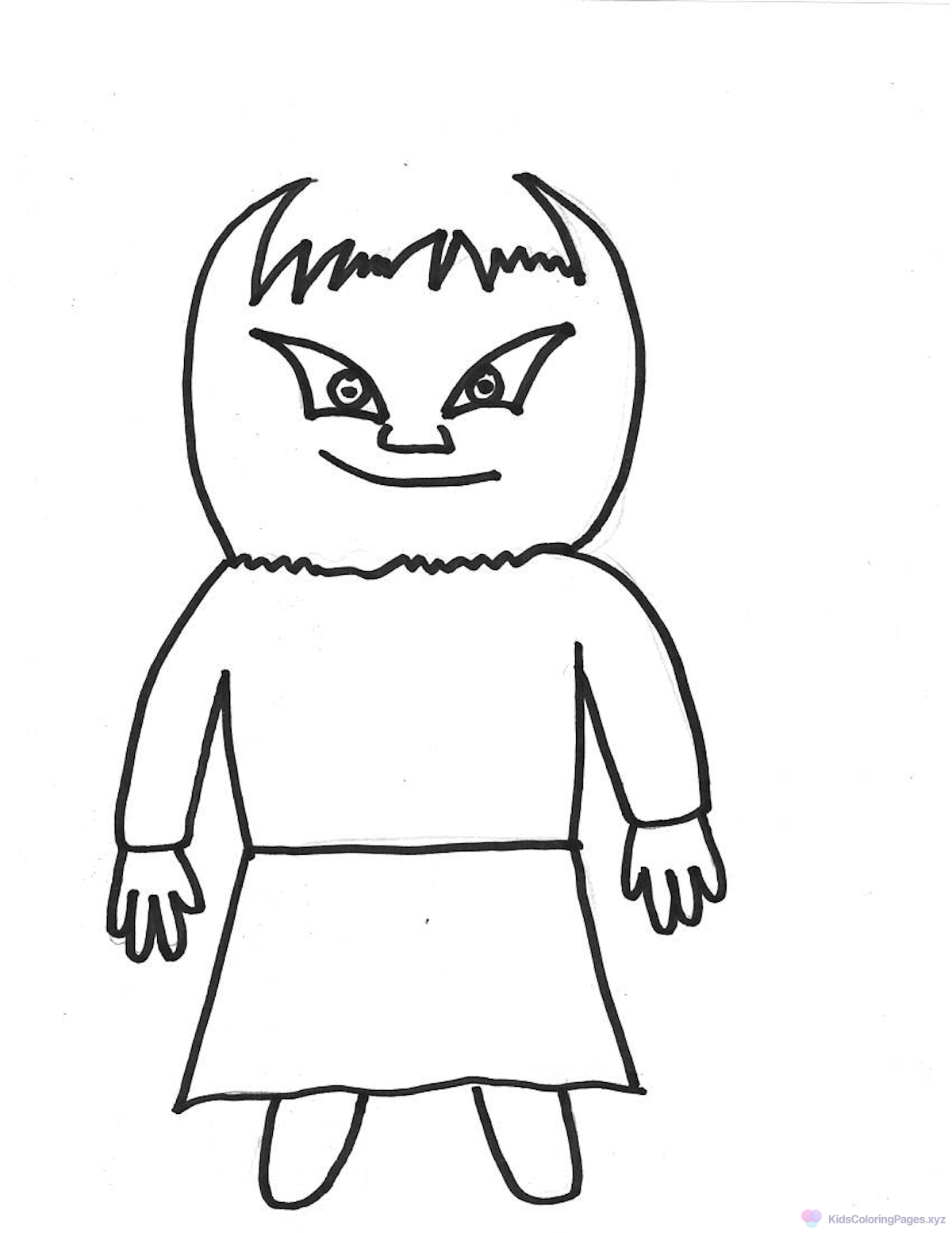 Friendly Monster coloring page for printing