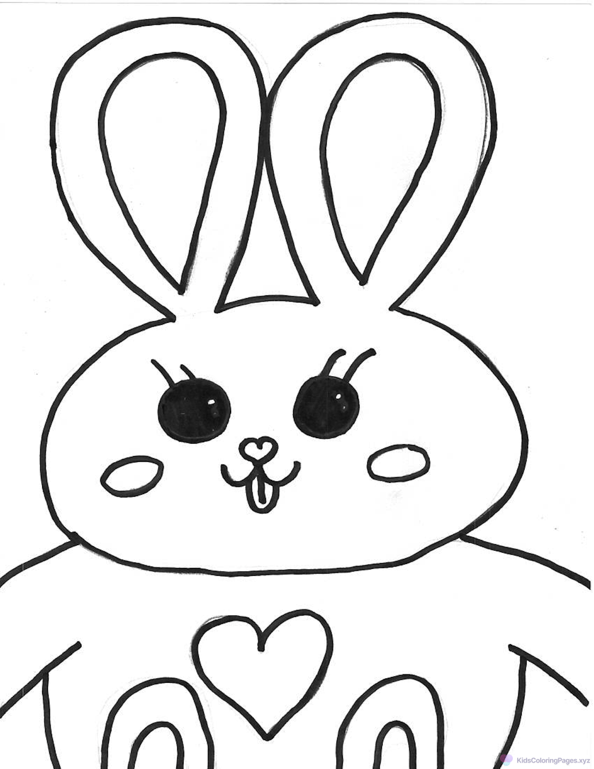 Hop The Bunny coloring page for printing