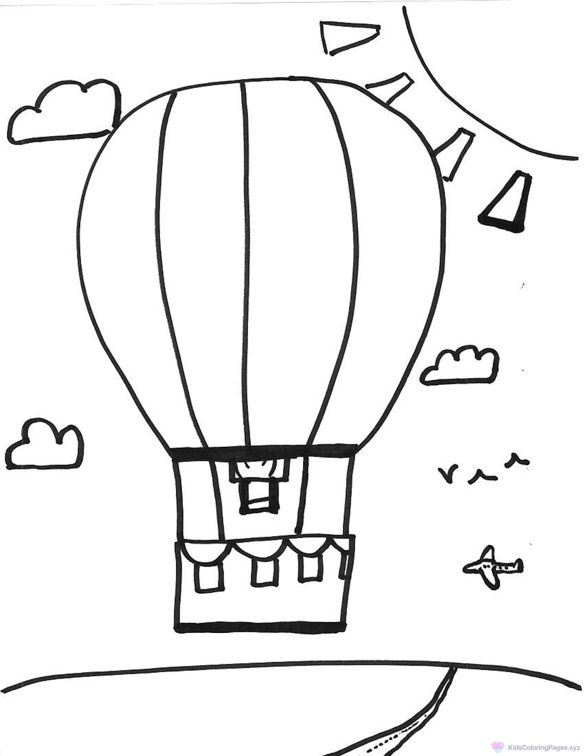 Hot Air Balloon coloring page for printing