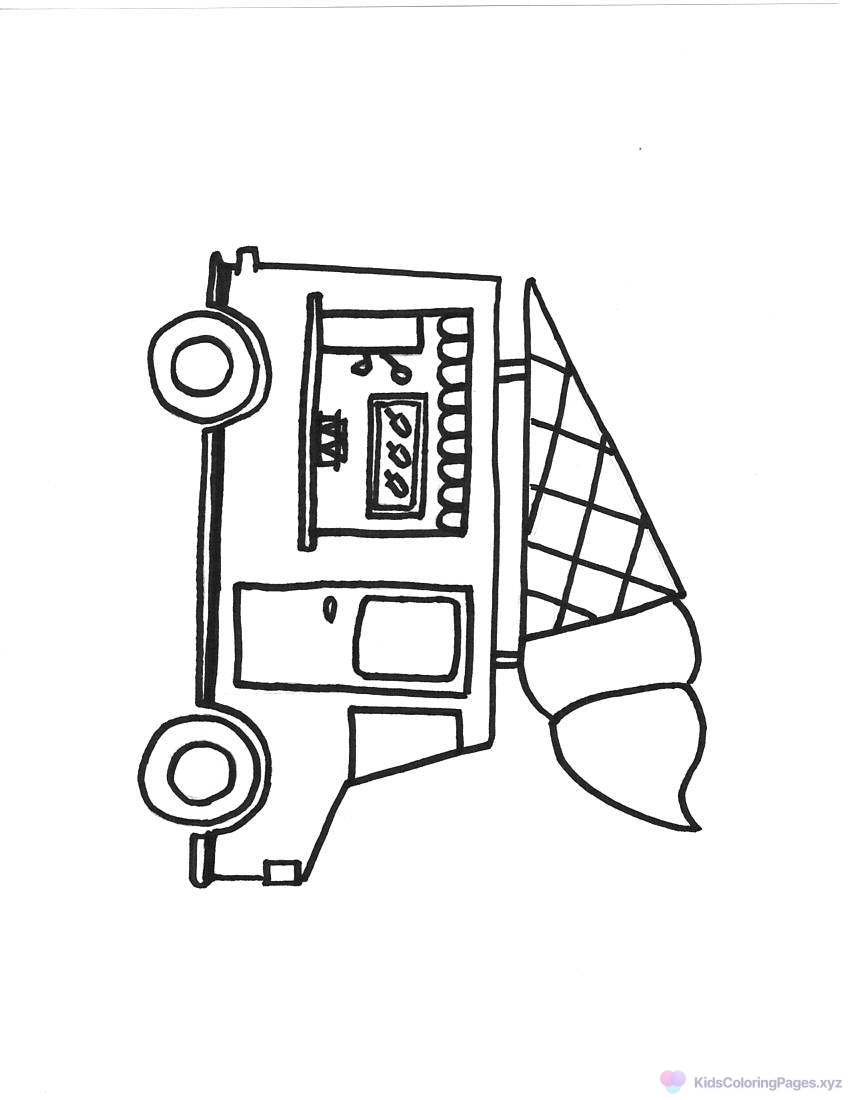 Ice Cream Truck coloring page for printing