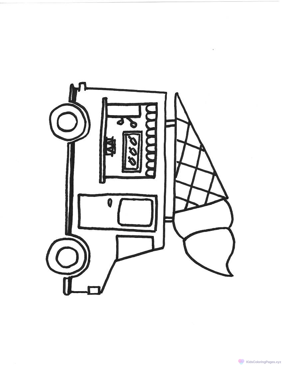 Ice Cream Truck coloring page for printing