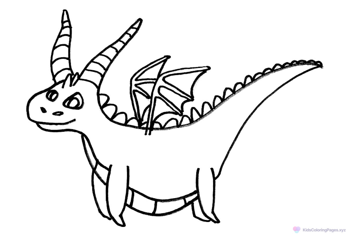 Playful Dragon coloring page for printing