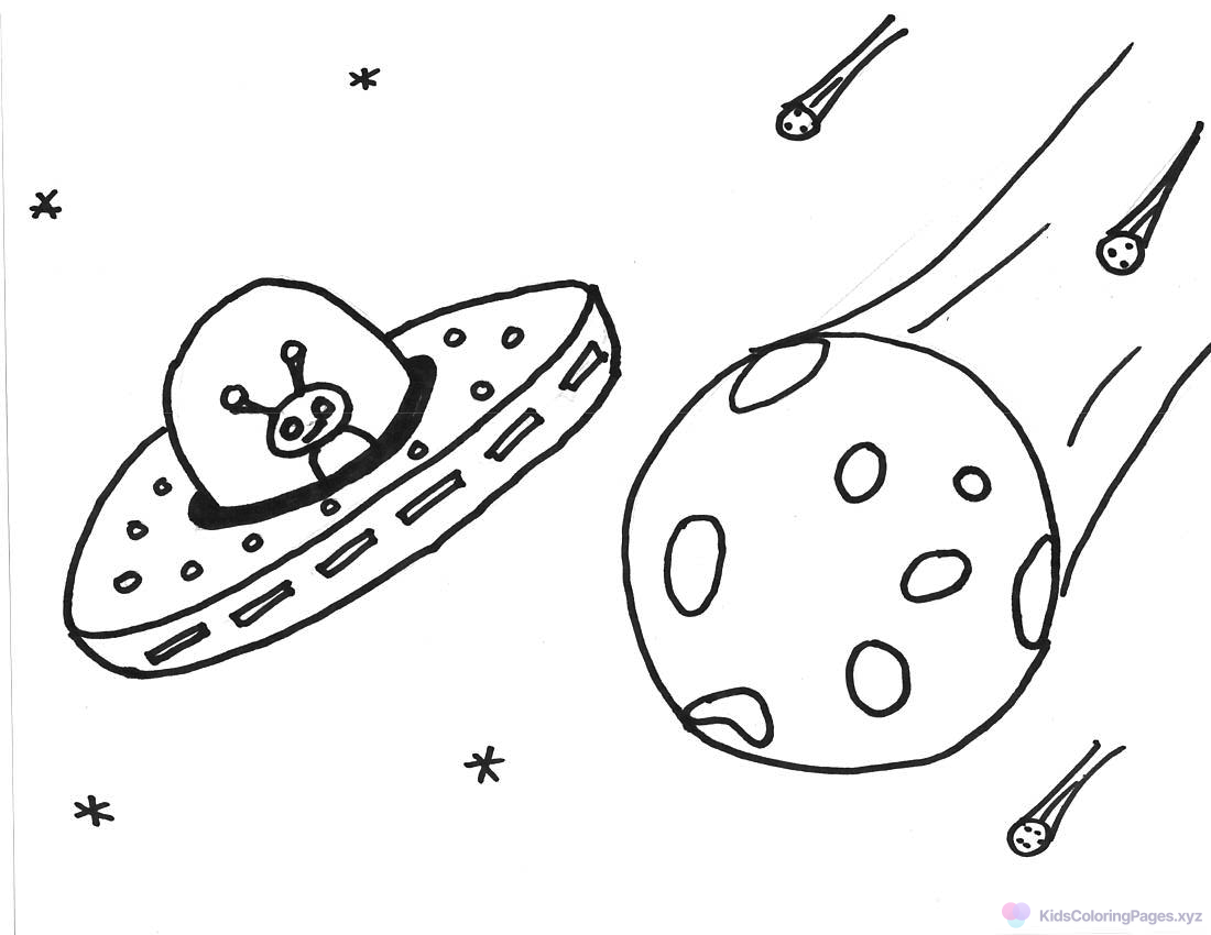 UFO Attack coloring page for printing